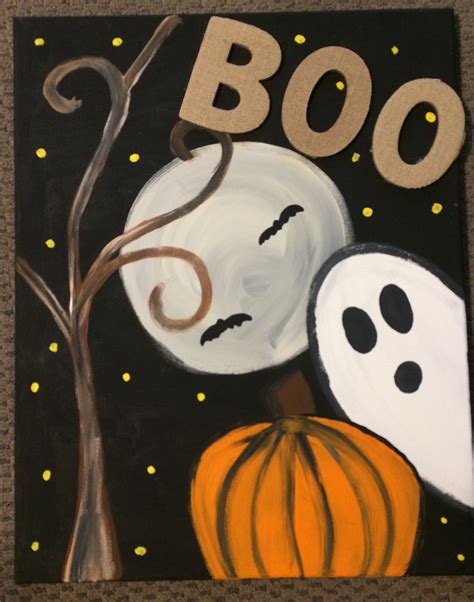 cute easy halloween paintings on canvas